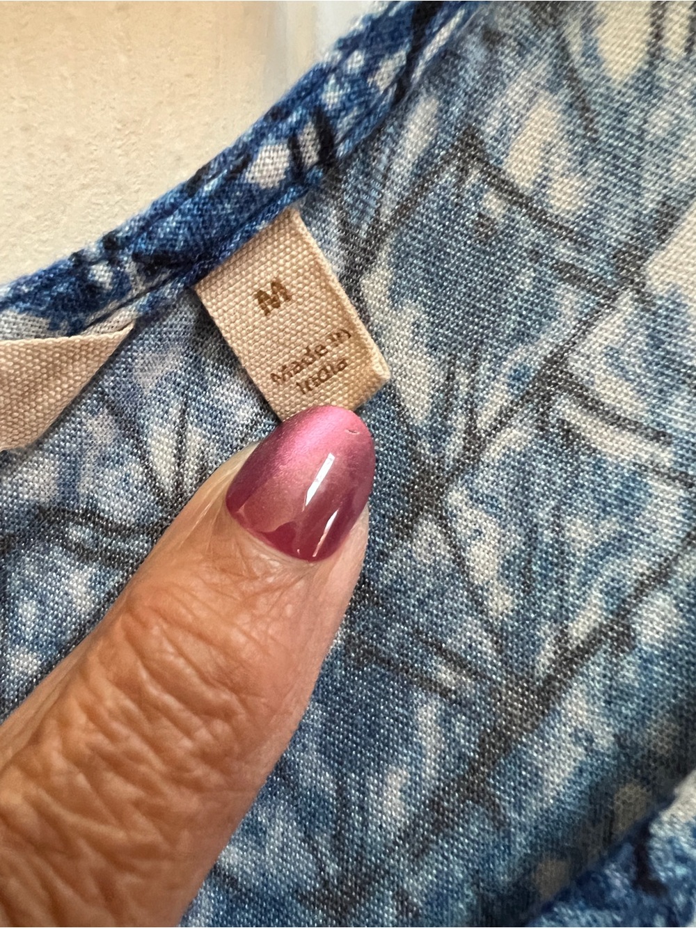 Soft Surroundings Kara Blue Abstract Print Tiered Maxi Dress M Cottagecore Boho - Picture 5 of 6